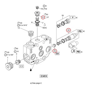 Клапан главный 211-250 Бар F130CF 301000K805 Parker 301000K805
